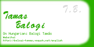 tamas balogi business card